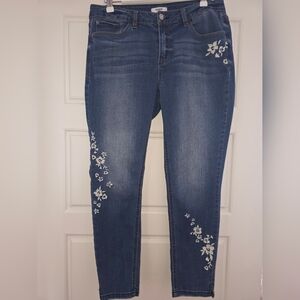 Kensie Jeans Embroidered Flo4al Women's Jeans Sz 30